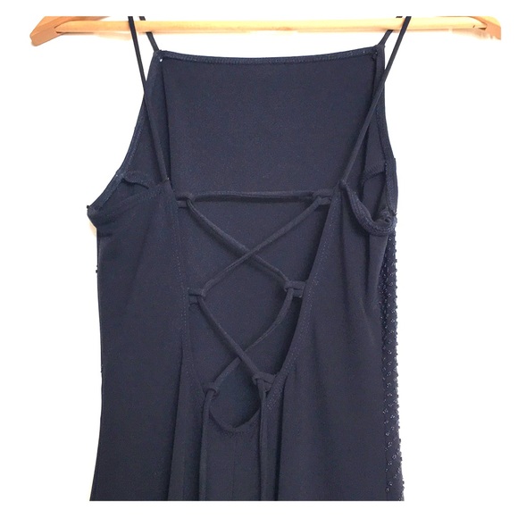 Vintage navy body con prom dress - Picture 3 of 5